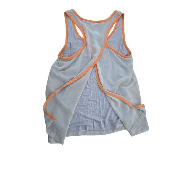 The Limited Sheer Gray Tank Top With Orange Trim Racerback Design Womens M - Picture 3 of 6